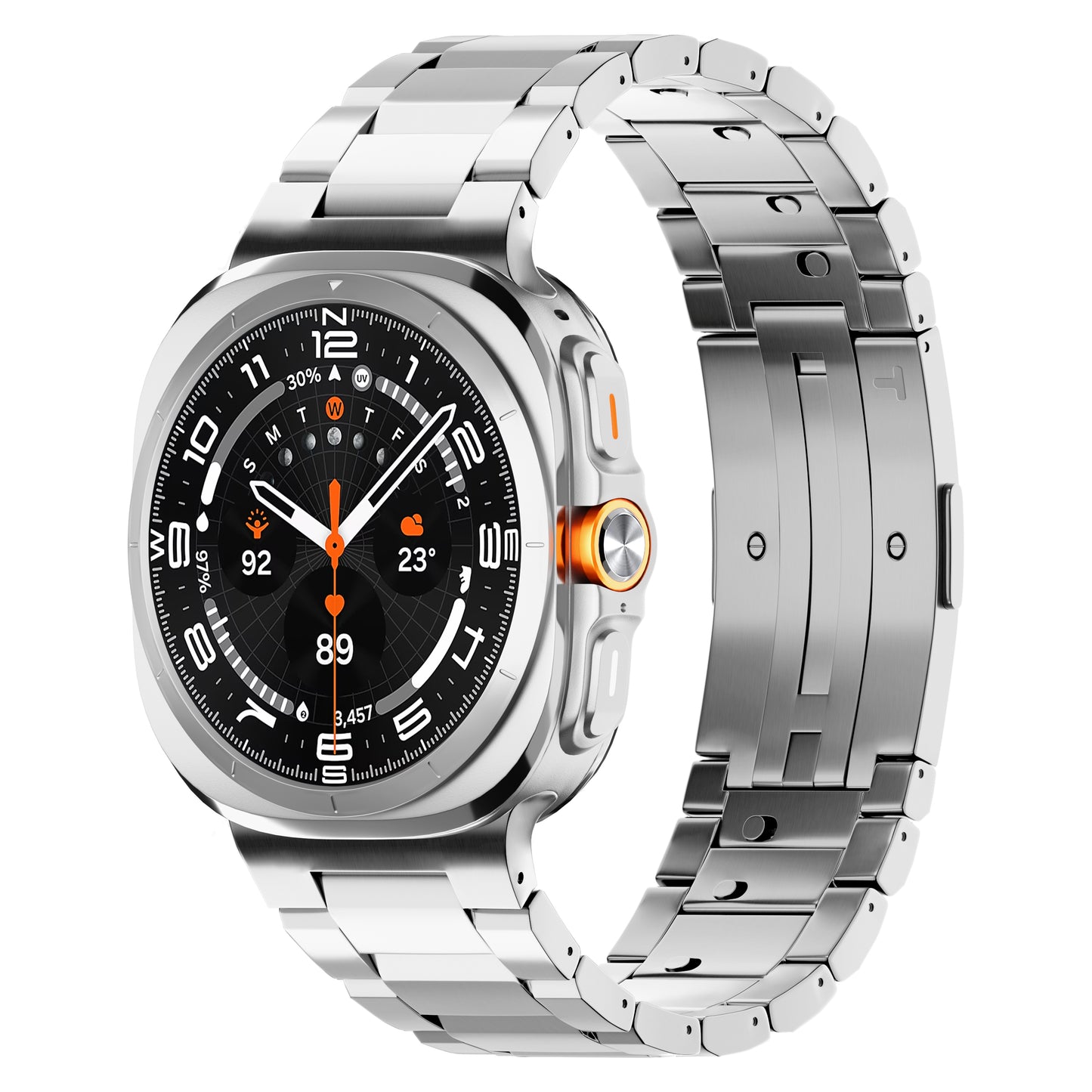 LDFAS for Galaxy Watch Ultra Bands, Titanium Metal Watch Band with Hidden Buckle Classic Style Compatible for Samsung Galaxy Watch 7 Ultra 47mm Band