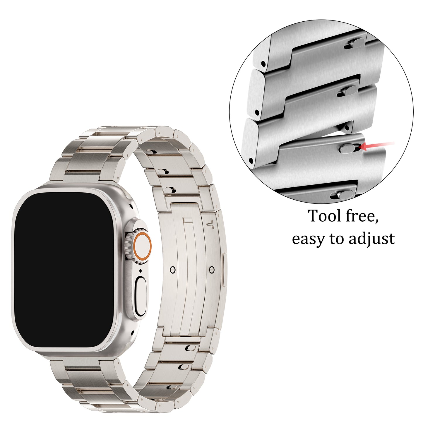 Curved Buckle Titanium Bands Straps for Apple Watch Ultra 3/2 49MM (Retro)