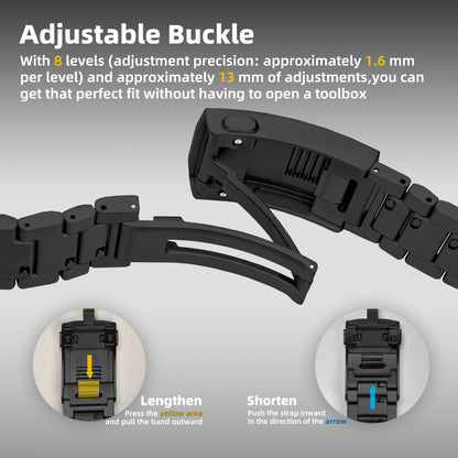 LDFAS Adjustable Buckle Titanium Band 26mm for Garmin Fenix 8/7X/6X Pro/5X Plus（SSR）