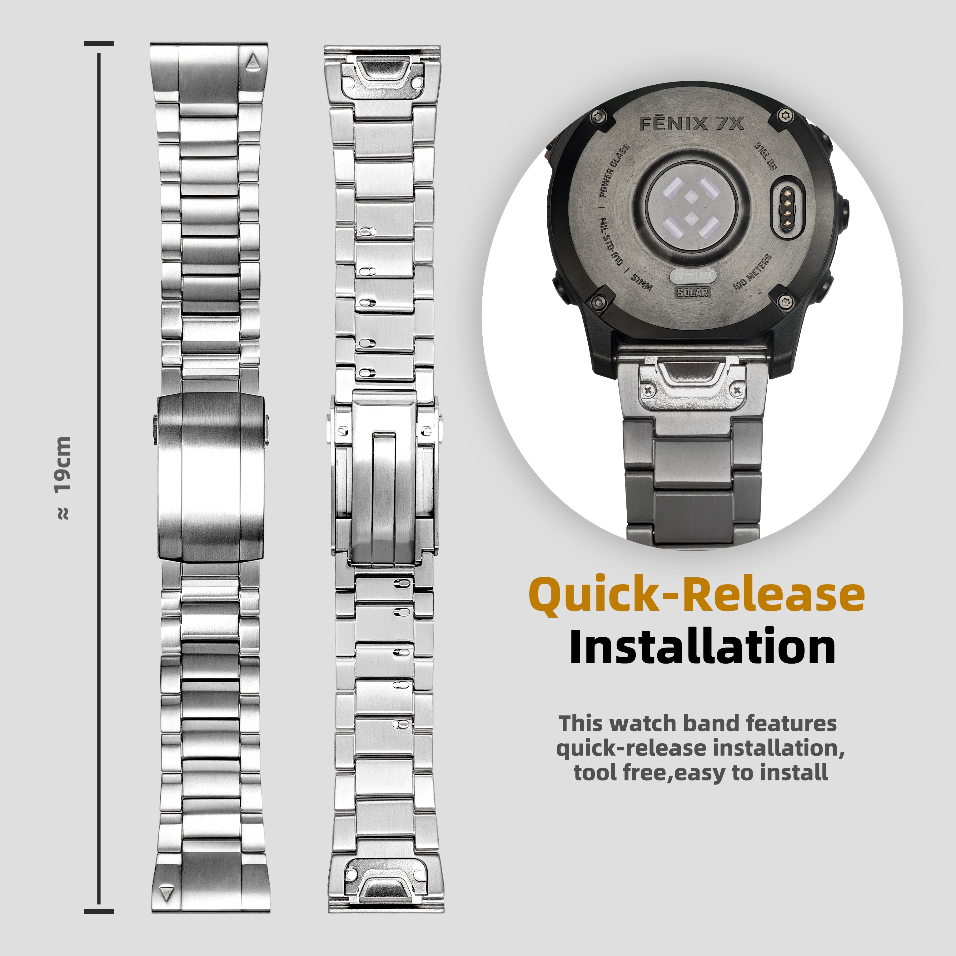Garmin Fenix 9 51mm Titanium Band 26mm Adjustable QuickFit | LDFAS