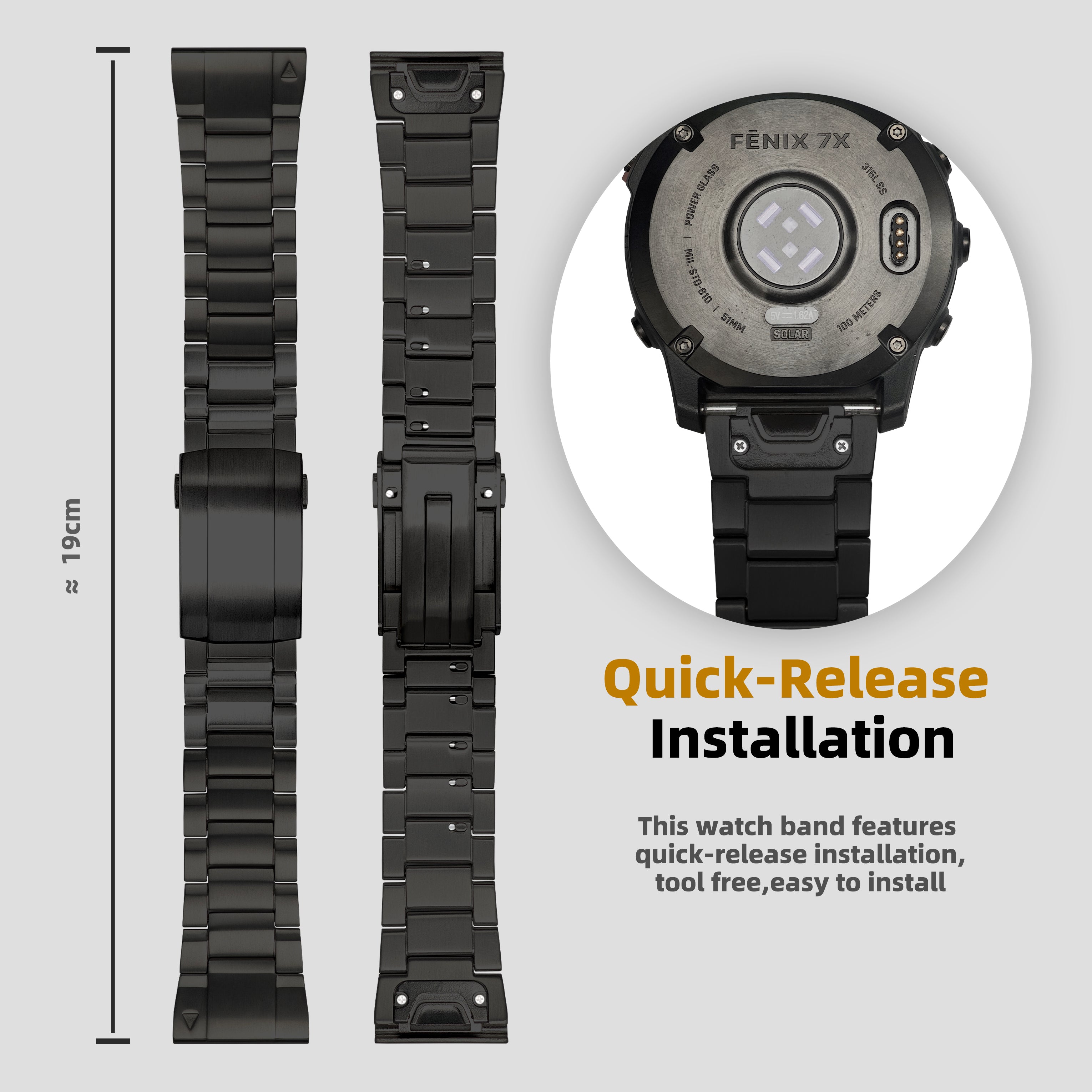 Garmin Fenix 9 51mm Titanium Band 26mm Adjustable QuickFit | LDFAS
