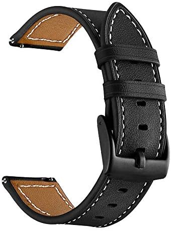 LDFAS Leather Watch Band for Fossil 22mm - 2 Pack Quick Release Strap with Black Buckle