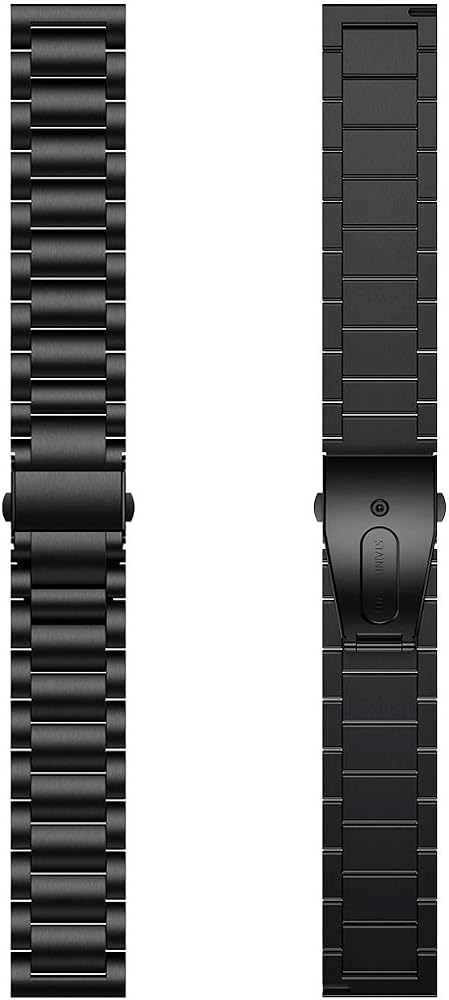 LDFAS Stainless Steel Watch Band for Fossil 22mm - Quick Release Metal Strap with Black Clasp