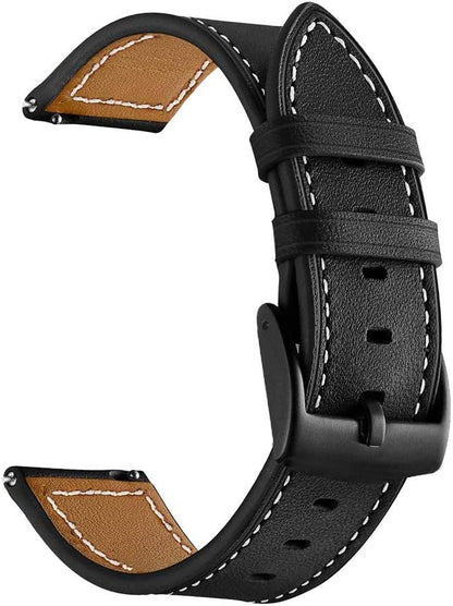 LDFAS Leather Watch Band for Fossil 22mm - 2 Pack Quick Release Strap with Black Buckle