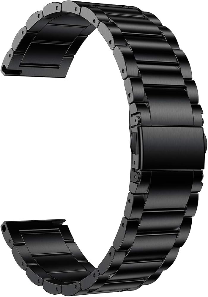LDFAS Stainless Steel Watch Band for Fossil 22mm - Quick Release Metal Strap with Black Clasp