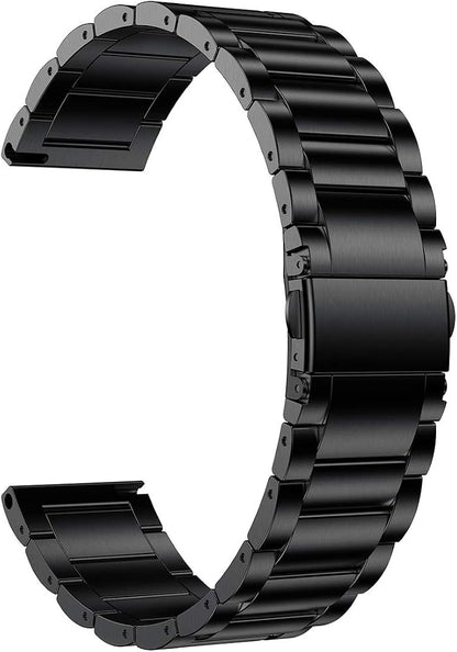 LDFAS Stainless Steel Watch Band for Fossil 22mm - Quick Release Metal Strap with Black Clasp