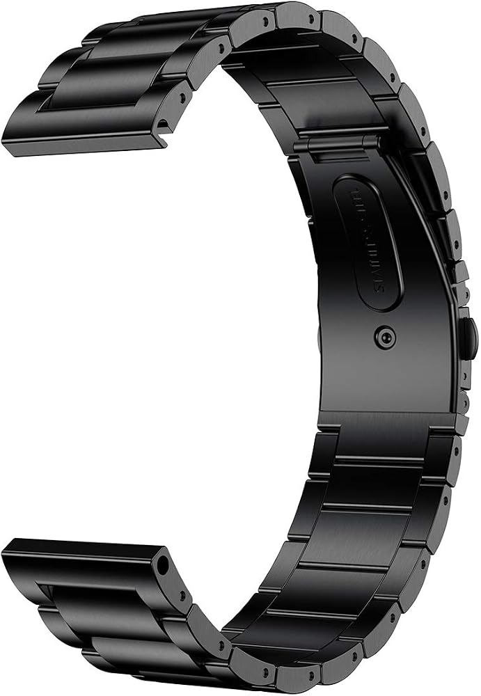 LDFAS Stainless Steel Watch Band for Fossil 22mm - Quick Release Metal Strap with Black Clasp