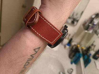 LDFAS Leather Watch Band for Fossil 22mm - 2 Pack Quick Release Strap with Black Buckle