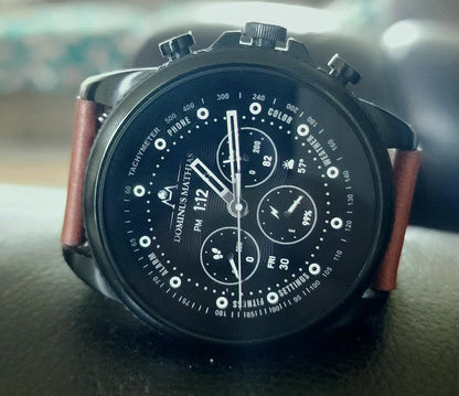LDFAS Leather Watch Band for Fossil 22mm - 2 Pack Quick Release Strap with Black Buckle