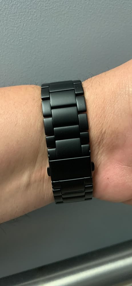 LDFAS Stainless Steel Watch Band for Fossil 22mm - Quick Release Metal Strap with Black Clasp
