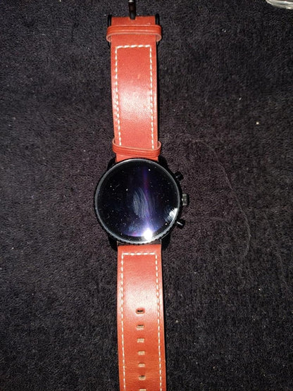 LDFAS Leather Watch Band for Fossil 22mm - 2 Pack Quick Release Strap with Black Buckle