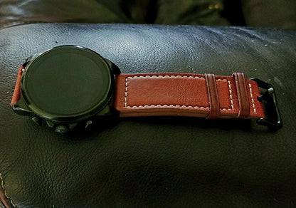 LDFAS Leather Watch Band for Fossil 22mm - 2 Pack Quick Release Strap with Black Buckle