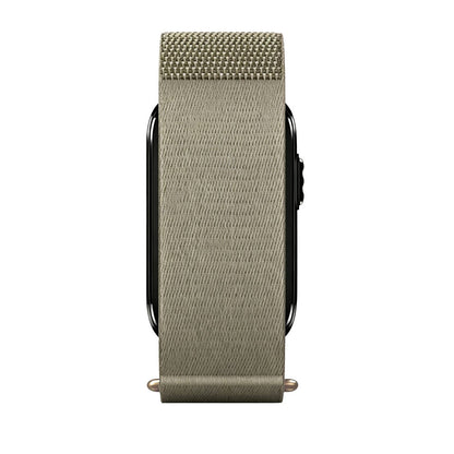 LDFAS Nylon Elastic Band for Garmin Cirqa Smart Band in Sand Beige - front view on device
