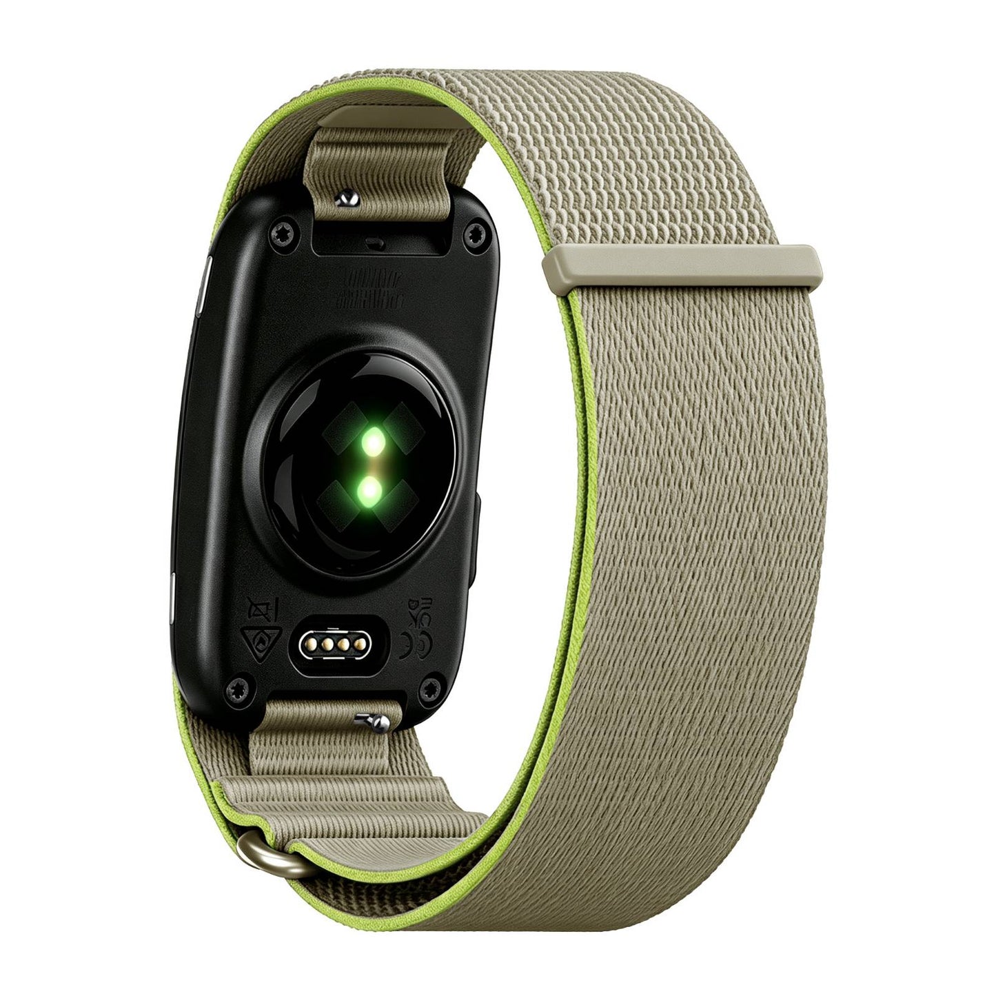 LDFAS Nylon Elastic Band for Garmin Cirqa Smart Band in Sand Beige - back view showing sensors