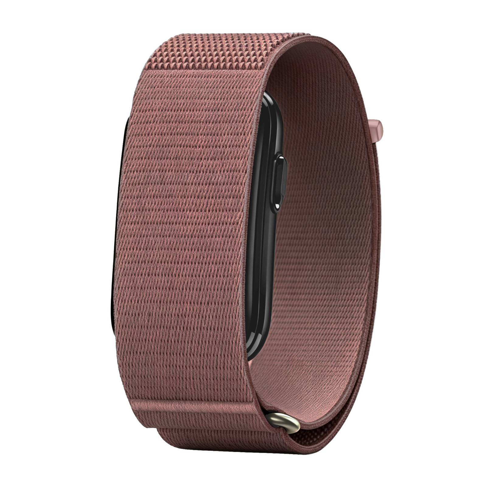 LDFAS Dusty Rose Nylon Elastic Band for Garmin Cirqa Smart Band - side wrist view