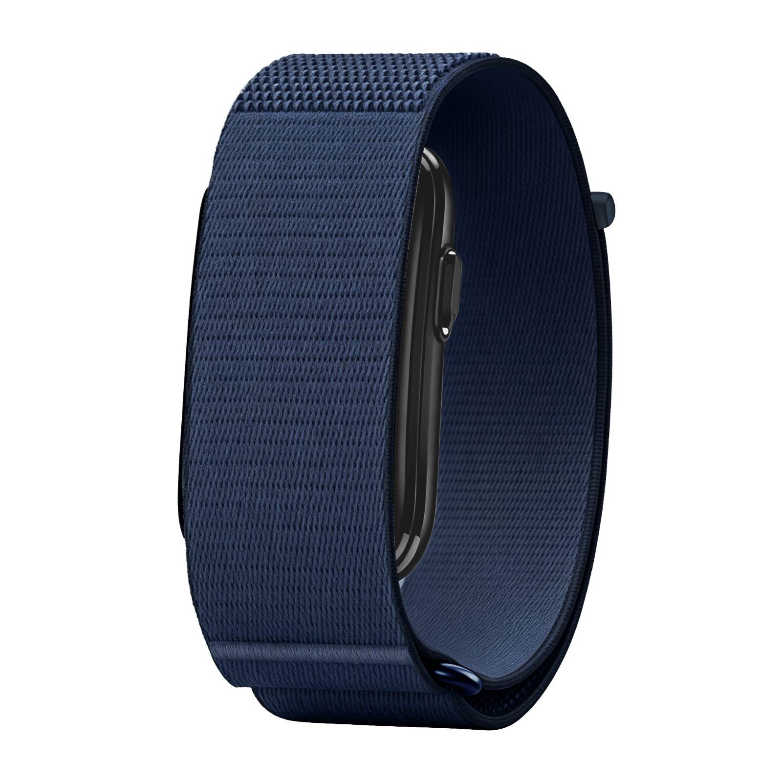 LDFAS Navy Blue Nylon Elastic Band for Garmin Cirqa Smart Band - side wrist view