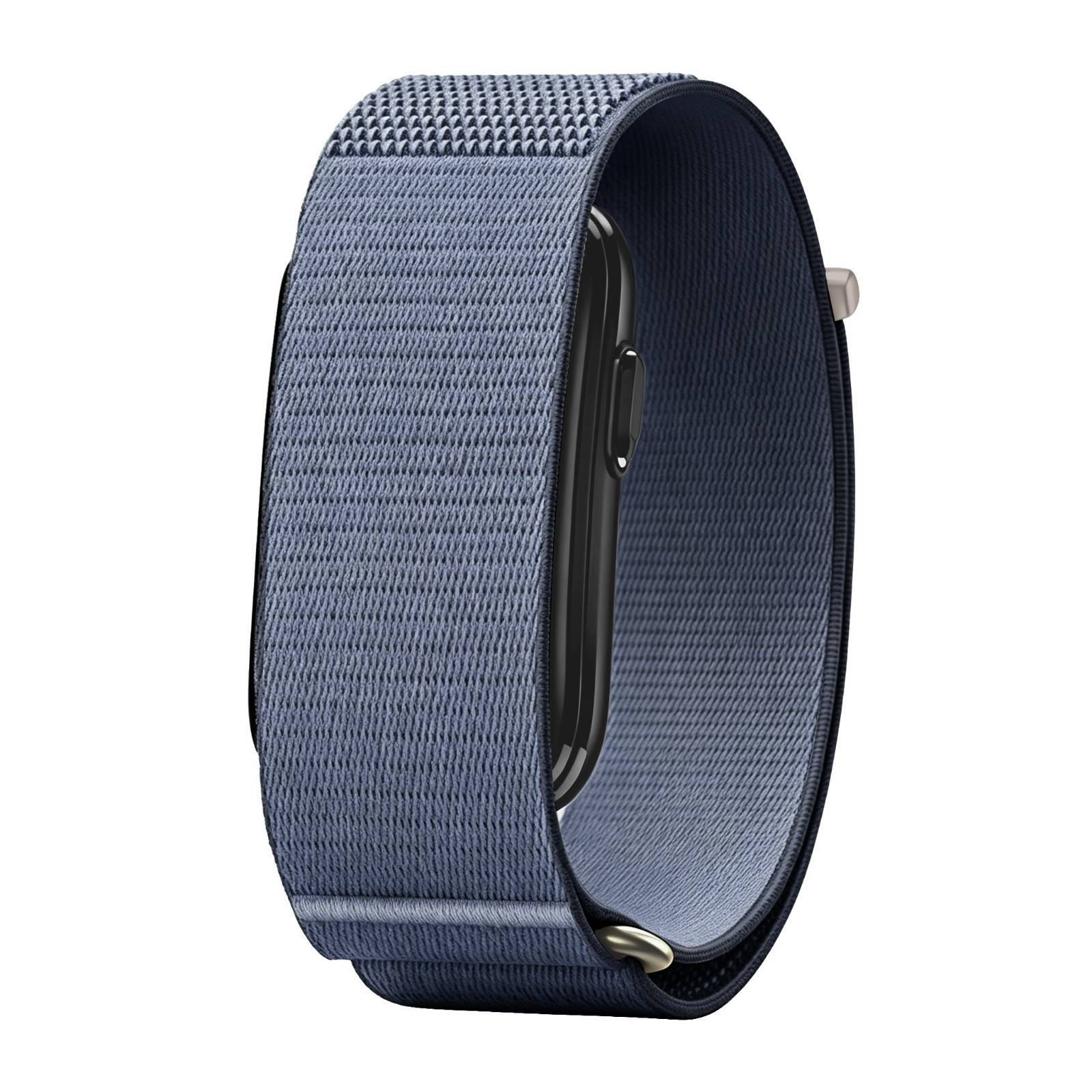 LDFAS Slate Blue Nylon Elastic Band for Garmin Cirqa Smart Band - side wrist view